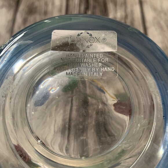 Lenox Poppies on Blue Hurricane vase - Picture 5 of 7